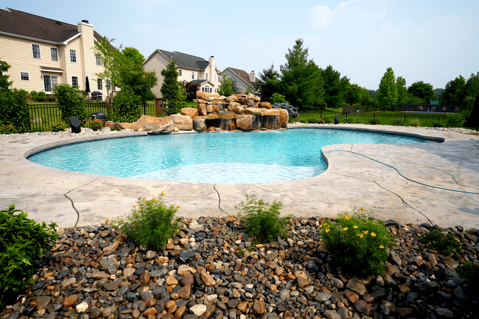 A backyard pool design.