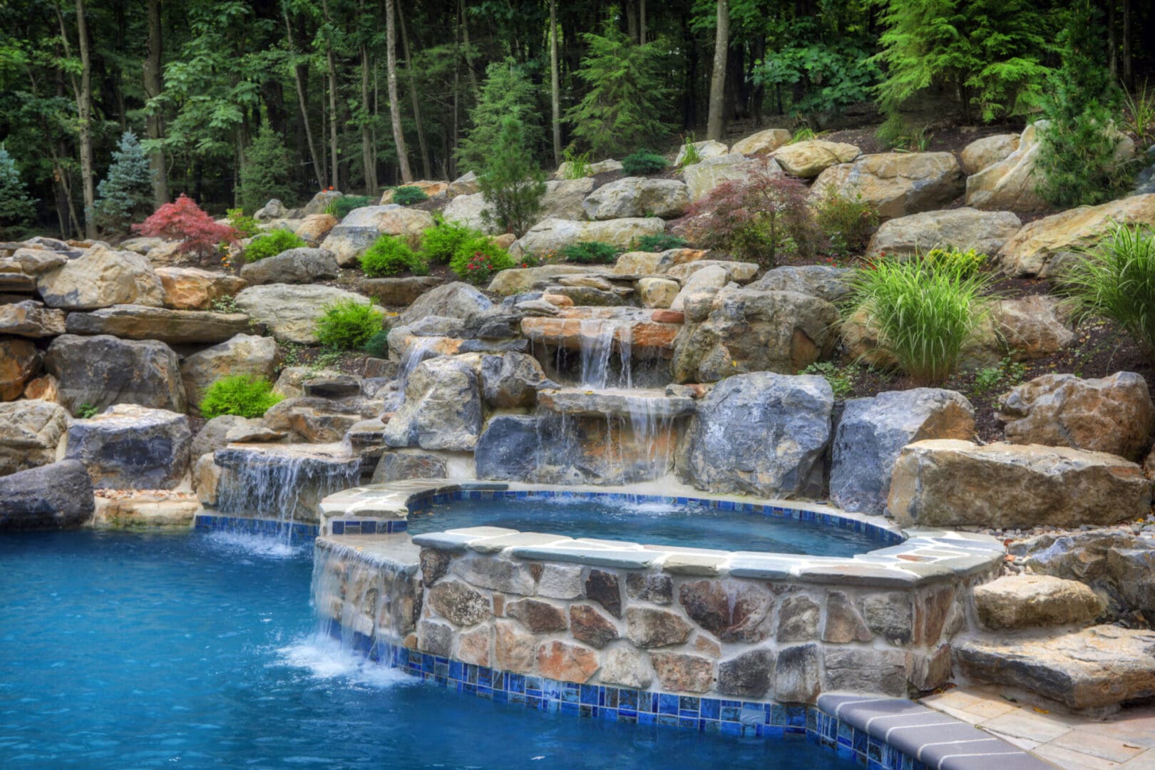 Boulder Water Feature and Spa