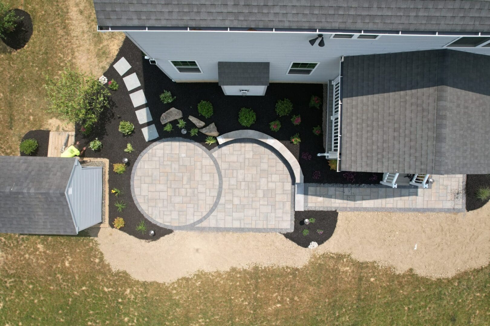 Ariel view of patio