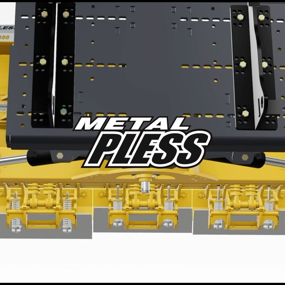 A close up of the metal plese logo