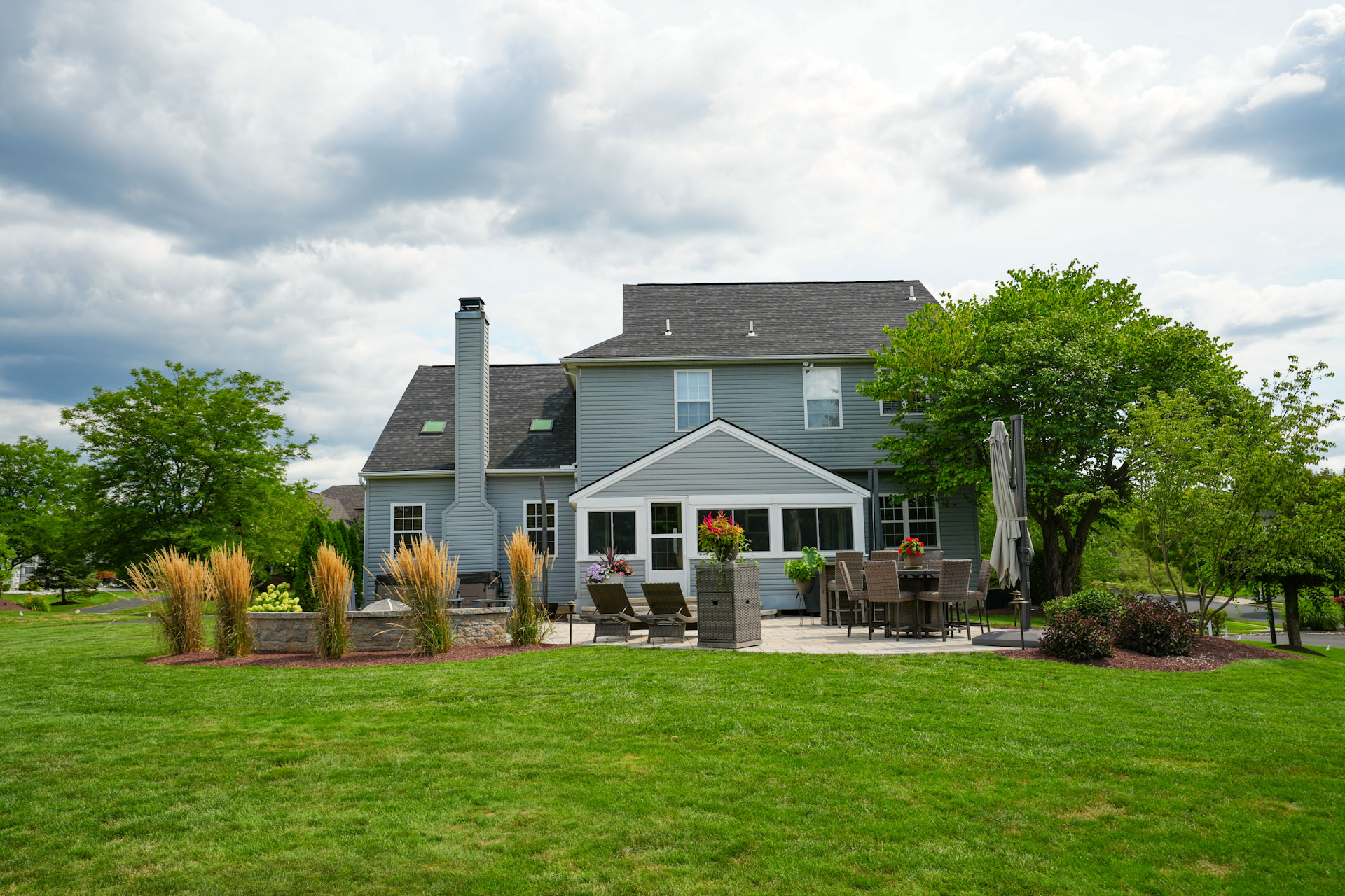 Landscaping around patio