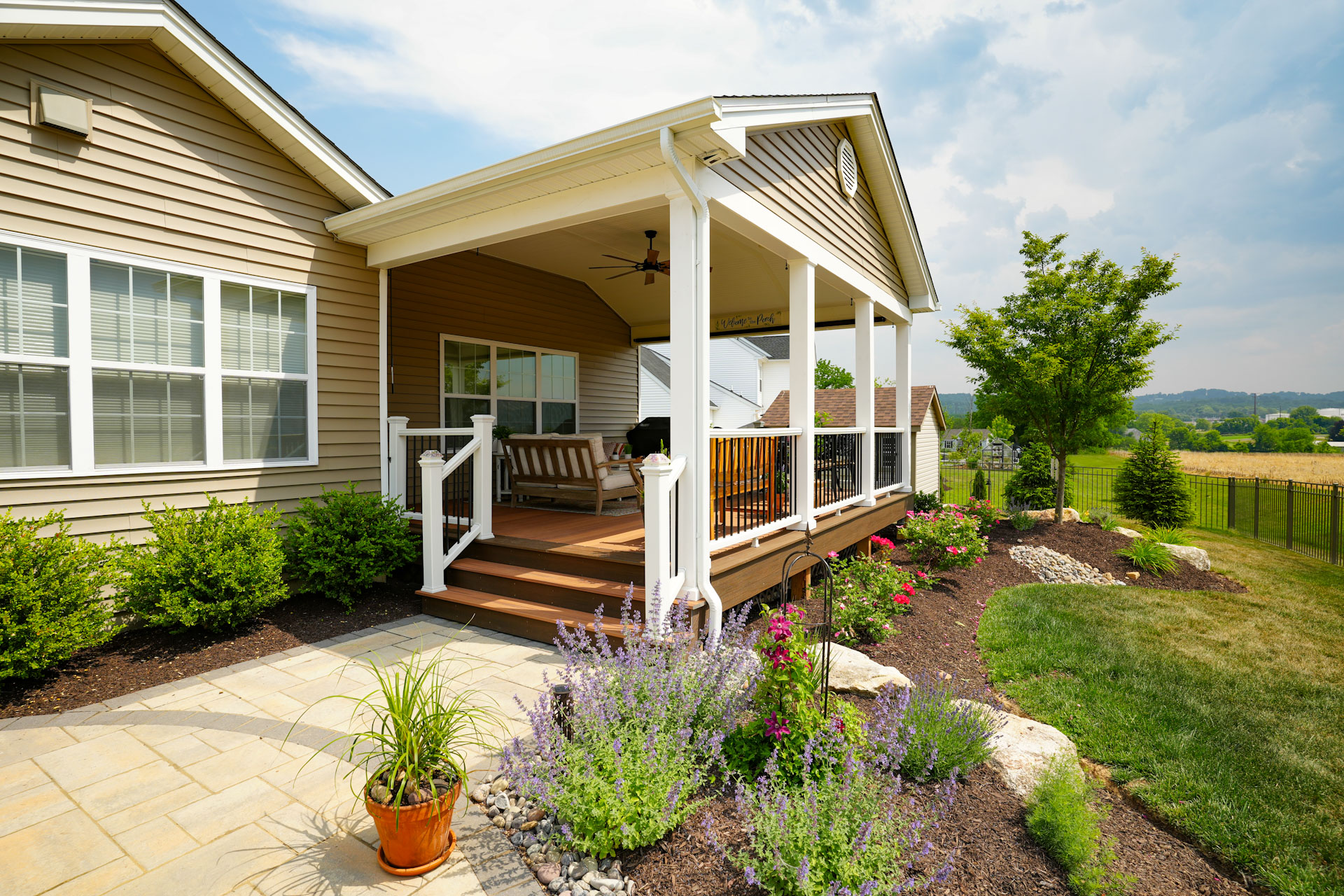 Roof extension and deck