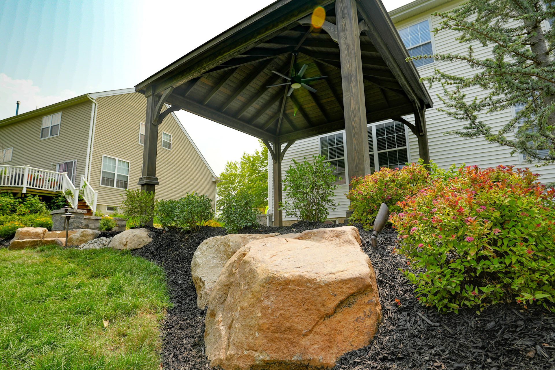 planting and pavilion