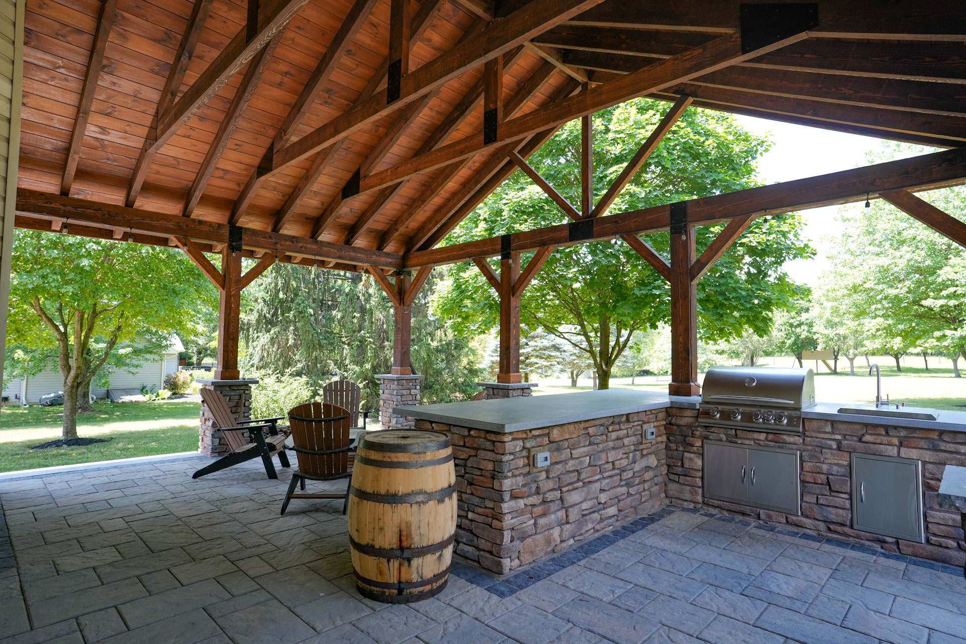 roof extension and outdoor kitchen