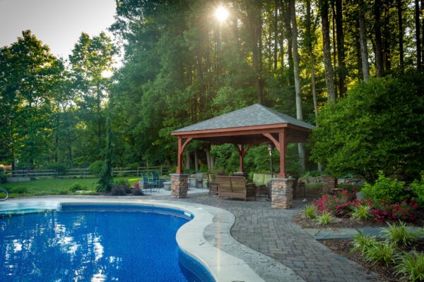 Backyard design with a custom structure Lehigh Valley, PA